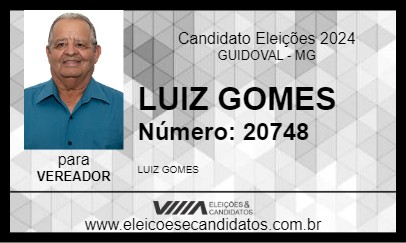 Candidato LUIZ GOMES 2024 - GUIDOVAL - Eleições