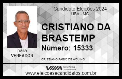 Candidato CRISTIANO DA BRASTEMP 2024 - UBÁ - Eleições