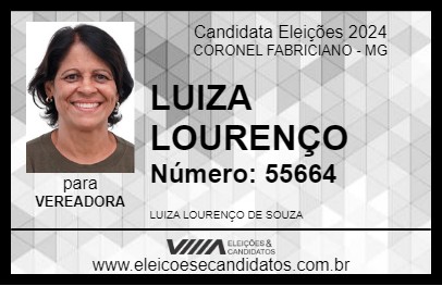 Candidato LUIZA LOURENÇO 2024 - CORONEL FABRICIANO - Eleições