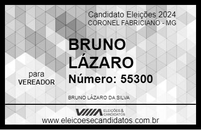 Candidato BRUNO LÁZARO 2024 - CORONEL FABRICIANO - Eleições