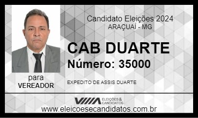 Candidato CAB DUARTE 2024 - ARAÇUAÍ - Eleições