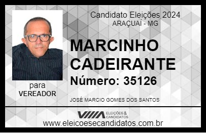 Candidato MARCINHO CADEIRANTE 2024 - ARAÇUAÍ - Eleições