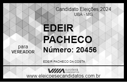 Candidato EDEIR PACHECO 2024 - UBÁ - Eleições