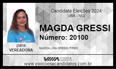 Candidato MAGDA GRESSI 2024 - UBÁ - Eleições