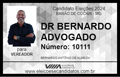 Candidato DR BERNARDO ADVOGADO 2024 - BARÃO DE COCAIS - Eleições