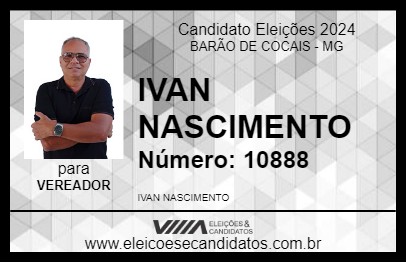 Candidato IVAN NASCIMENTO 2024 - BARÃO DE COCAIS - Eleições