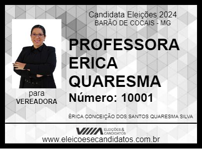 Candidato PROFESSORA ERICA QUARESMA 2024 - BARÃO DE COCAIS - Eleições