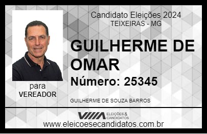 Candidato GUILHERME DE OMAR 2024 - TEIXEIRAS - Eleições