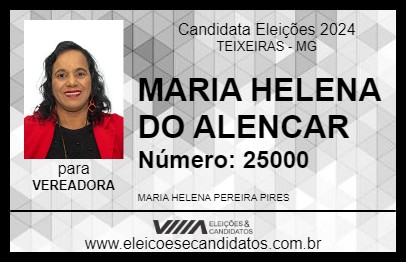 Candidato MARIA HELENA DO ALENCAR 2024 - TEIXEIRAS - Eleições