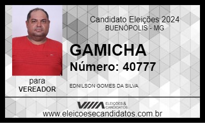 Candidato GAMICHA 2024 - BUENÓPOLIS - Eleições