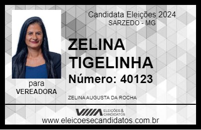 Candidato ZELINA TIGELINHA 2024 - SARZEDO - Eleições