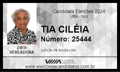 Candidato TIA CILÉIA 2024 - UBÁ - Eleições