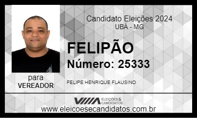 Candidato FELIPÃO 2024 - UBÁ - Eleições