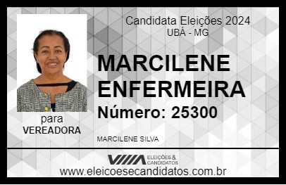 Candidato MARCILENE ENFERMEIRA 2024 - UBÁ - Eleições