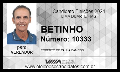 Candidato BETINHO 2024 - LIMA DUARTE - Eleições