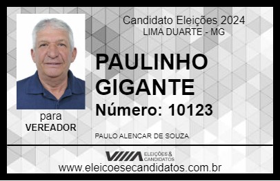 Candidato PAULINHO GIGANTE 2024 - LIMA DUARTE - Eleições