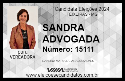 Candidato SANDRA ADVOGADA 2024 - TEIXEIRAS - Eleições