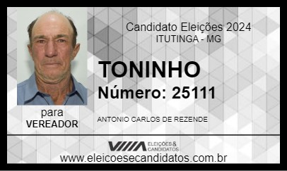 Candidato TONINHO 2024 - ITUTINGA - Eleições