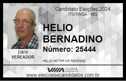 Candidato HELIO BERNADINO 2024 - ITUTINGA - Eleições