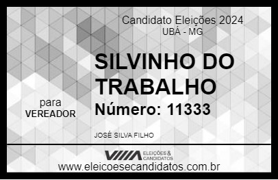 Candidato SILVINHO 2024 - UBÁ - Eleições