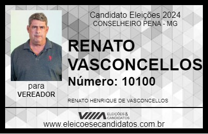 Candidato RENATO VASCONCELLOS 2024 - CONSELHEIRO PENA - Eleições