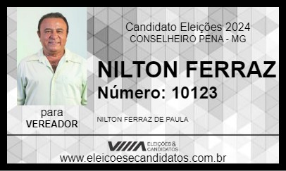 Candidato NILTON FERRAZ 2024 - CONSELHEIRO PENA - Eleições