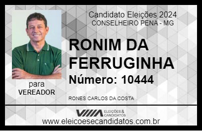 Candidato RONIM DA FERRUGINHA 2024 - CONSELHEIRO PENA - Eleições