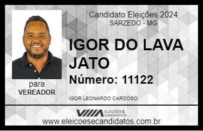 Candidato IGOR DO LAVA JATO 2024 - SARZEDO - Eleições