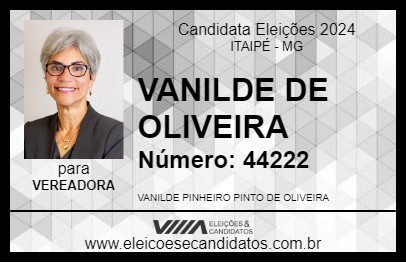 Candidato VANILDE DE OLIVEIRA 2024 - ITAIPÉ - Eleições