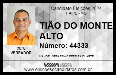 Candidato TIÃO DO MONTE ALTO 2024 - ITAIPÉ - Eleições