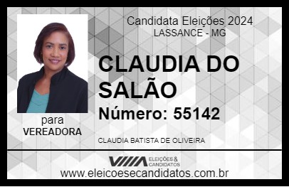 Candidato CLAUDIA DO SALÃO 2024 - LASSANCE - Eleições