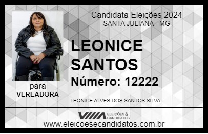 Candidato LEONICE SANTOS 2024 - SANTA JULIANA - Eleições