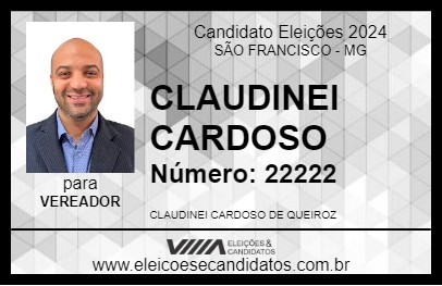 Candidato CLAUDINEI CARDOSO 2024 - SÃO FRANCISCO - Eleições