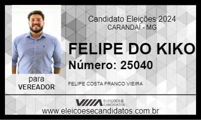 Candidato FELIPE DO KIKO 2024 - CARANDAÍ - Eleições