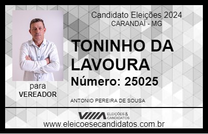 Candidato TONINHO DA LAVOURA 2024 - CARANDAÍ - Eleições