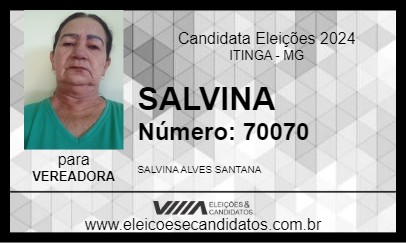 Candidato SALVINA 2024 - ITINGA - Eleições