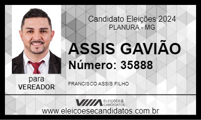 Candidato ASSIS GAVIÃO 2024 - PLANURA - Eleições