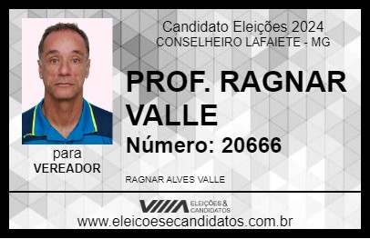 Candidato PROF. RAGNAR VALLE 2024 - CONSELHEIRO LAFAIETE - Eleições