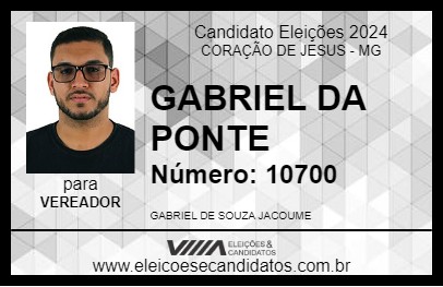 Candidato GABRIEL DE OSMAR 2024 - CORAÇÃO DE JESUS - Eleições