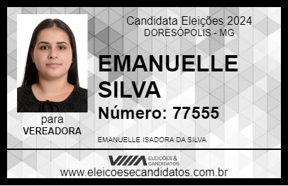 Candidato EMANUELLE SILVA 2024 - DORESÓPOLIS - Eleições