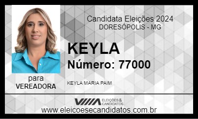 Candidato KEYLA 2024 - DORESÓPOLIS - Eleições