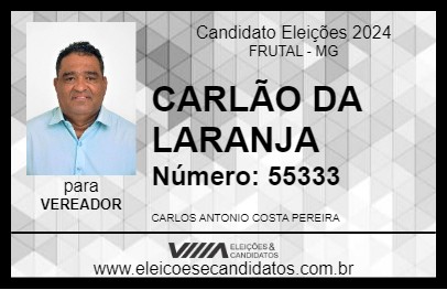 Candidato CARLÃO DA LARANJA 2024 - FRUTAL - Eleições