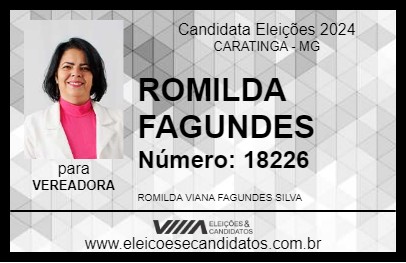 Candidato ROMILDA FAGUNDES 2024 - CARATINGA - Eleições