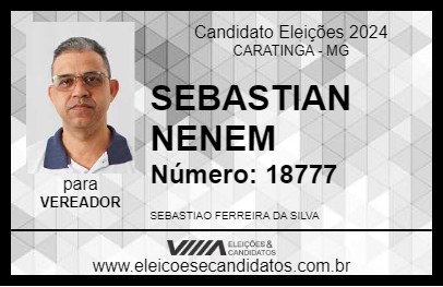 Candidato SEBASTIAN NENEM 2024 - CARATINGA - Eleições