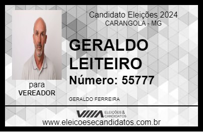 Candidato GERALDO LEITEIRO 2024 - CARANGOLA - Eleições