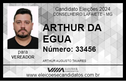 Candidato ARTHUR DA EGUA 2024 - CONSELHEIRO LAFAIETE - Eleições