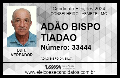 Candidato ADÃO BISPO TIADAO 2024 - CONSELHEIRO LAFAIETE - Eleições