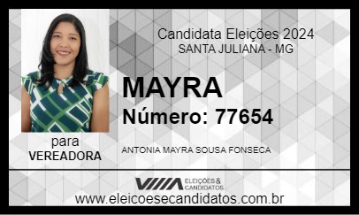 Candidato MAYRA 2024 - SANTA JULIANA - Eleições