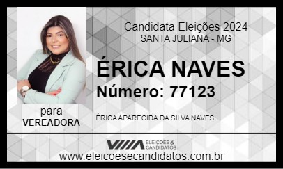 Candidato ÉRICA NAVES 2024 - SANTA JULIANA - Eleições