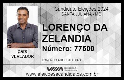 Candidato LORENÇO DA ZELANDIA 2024 - SANTA JULIANA - Eleições